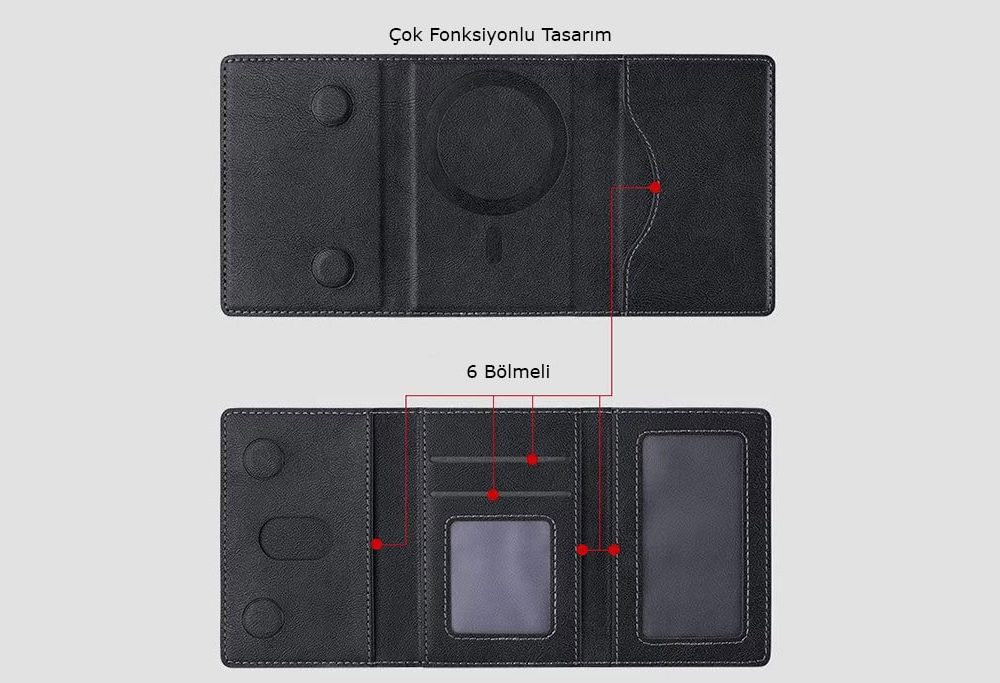 Magsafe Özellikli Telefon Arkası Cüzdan - MAGWAL - Görsel 15